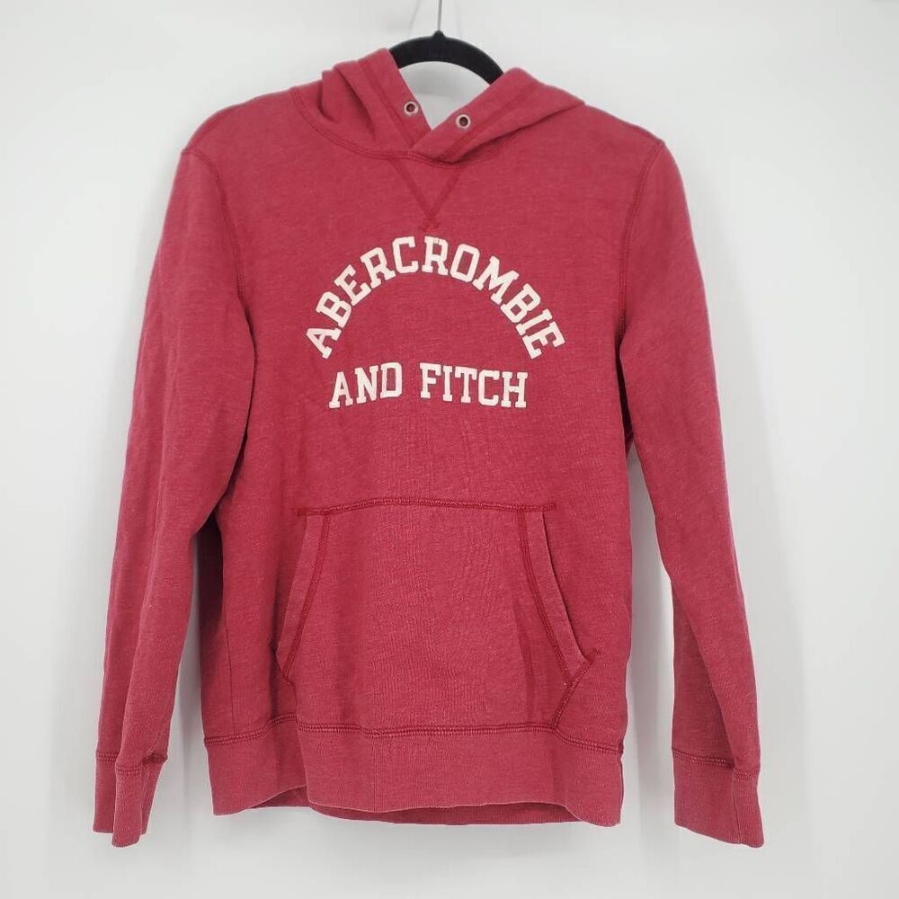 Abercrombie & Fitch Women's Red Maroon pullover hoodie spellout Size XS‎